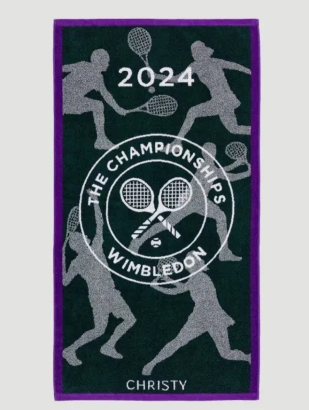 Wimbledon 2024 Christy Championship Towel NEW 100% Hygro Cotton 70 X 133 cm